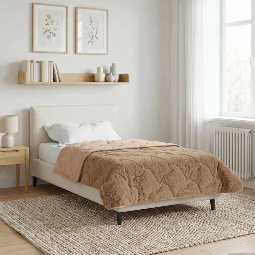 vidaXL Winter Dekbed 135 x 200 cm Winter Taupe Ademend