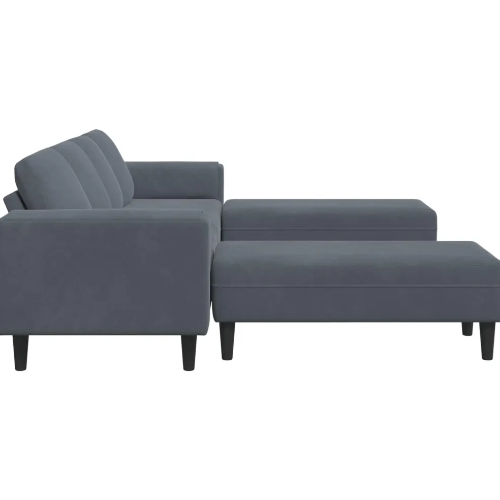 vidaXL Woonkamer Bank 3 st Donkergrijs