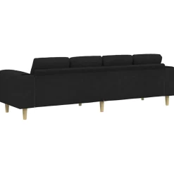 vidaXL Woonkamer Bank Zwart 250 x 77 x 76 cm Polyester