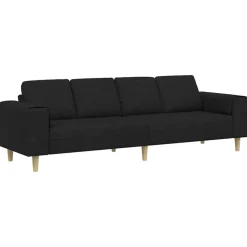 vidaXL Woonkamer Bank Zwart 250 x 77 x 76 cm Polyester