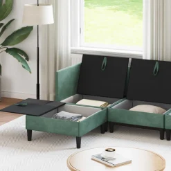 vidaXL Woonkamer Meubelset 5 st Zeegroen Fluweel
