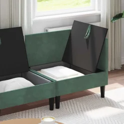 vidaXL Woonkamer Meubelset 4 st Zeegroen Fluweel