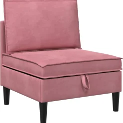 vidaXL Woonkamer Meubelset 3 st Roze Fluweel