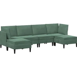 vidaXL Woonkamer Meubelset 6 st Zeegroen Fluweel