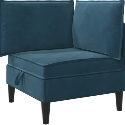 vidaXL Woonkamer Meubelset 5 st Blauw Fluweel