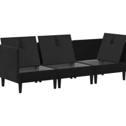 vidaXL Woonkamer Meubelset 3 st Zwart Fluweel