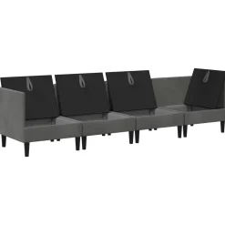 vidaXL Woonkamer Meubelset 4 st Donkergrijs Fluweel