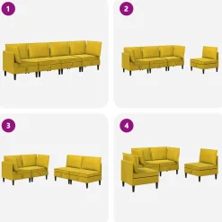 vidaXL Woonkamer Meubelset 3 st Geel Fluweel