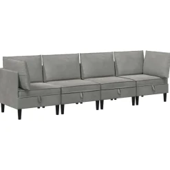 vidaXL Woonkamer Meubelset 6 st Roze Fluweel