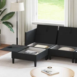 vidaXL Woonkamer Meubelset 5 st Zwart Fluweel