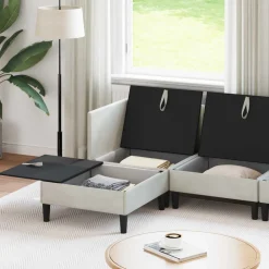 vidaXL Woonkamer Meubelset 6 st Crèmekleurig Fluweel