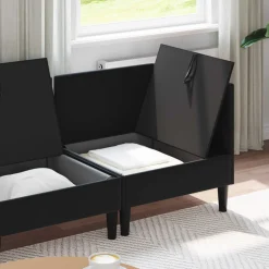 vidaXL Woonkamer Meubelset 4 st Zwart Fluweel