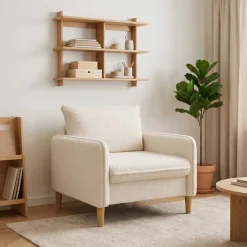 vidaXL XL fauteuil Wit Bouclé