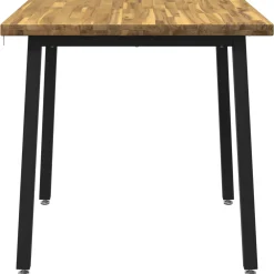 vidaXL 60 x 55 x 75 cm Massief Acaciahout Wit en zwart Rechthoekig