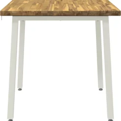 vidaXL 60 x 55 x 75 cm Massief Acaciahout Wit Rechthoekig