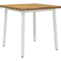 vidaXL 60 x 55 x 75 cm Massief Acaciahout Wit Rechthoekig