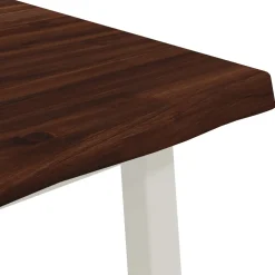 vidaXL 60 x 55 x 75 cm Massief Acaciahout Donkerbruin en Wit