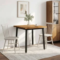 vidaXL 60 x 55 x 75 cm Massief Acaciahout Naturel en Zwart Rechthoekig