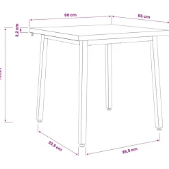 vidaXL 60 x 55 x 75 cm Massief Acaciahout Natuurlijk en Koffie