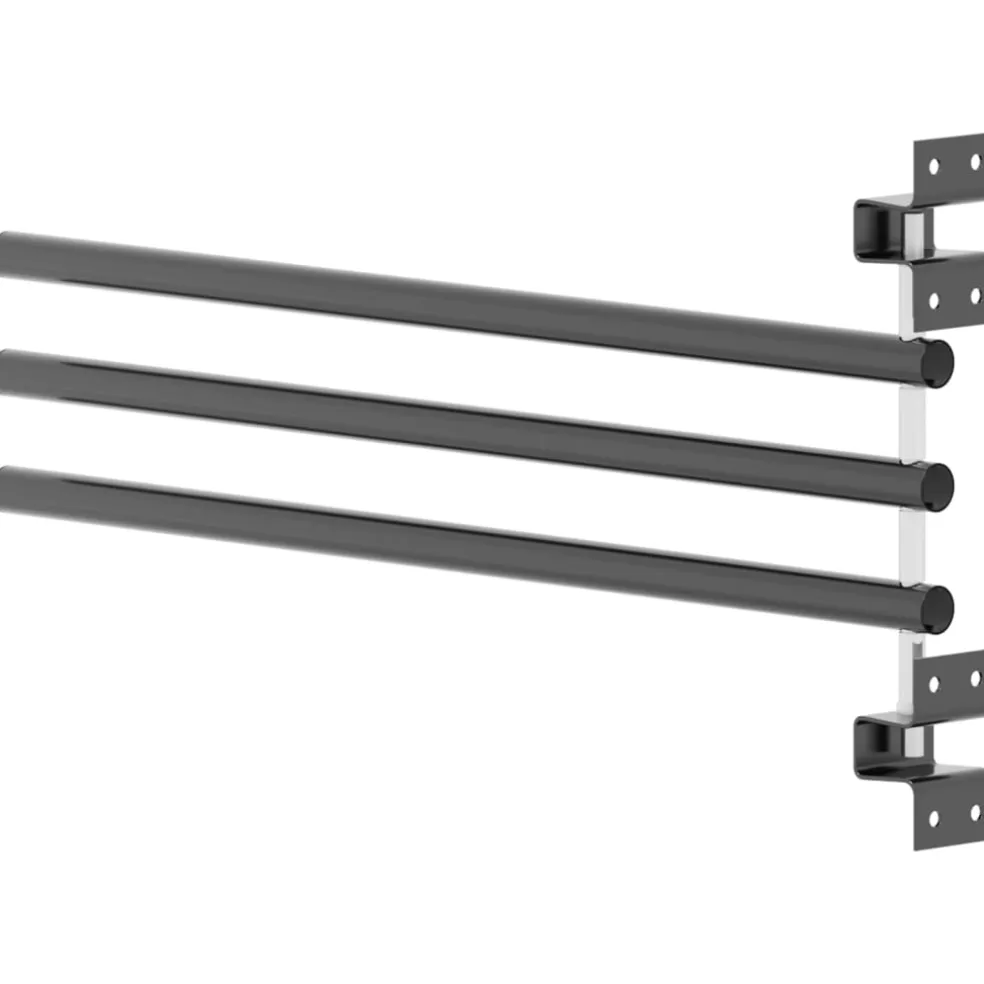 vidaXL Zadeldekrek met 3 stangen ijzer zwart