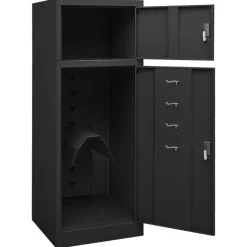 vidaXL Zadelkast 53x53x140 cm staal antracietkleurig