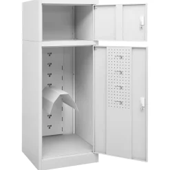 vidaXL Zadelkast 53x53x140 cm staal lichtgrijs