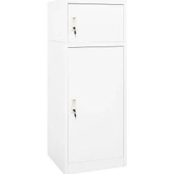 vidaXL Zadelkast 53x53x140 cm staal wit