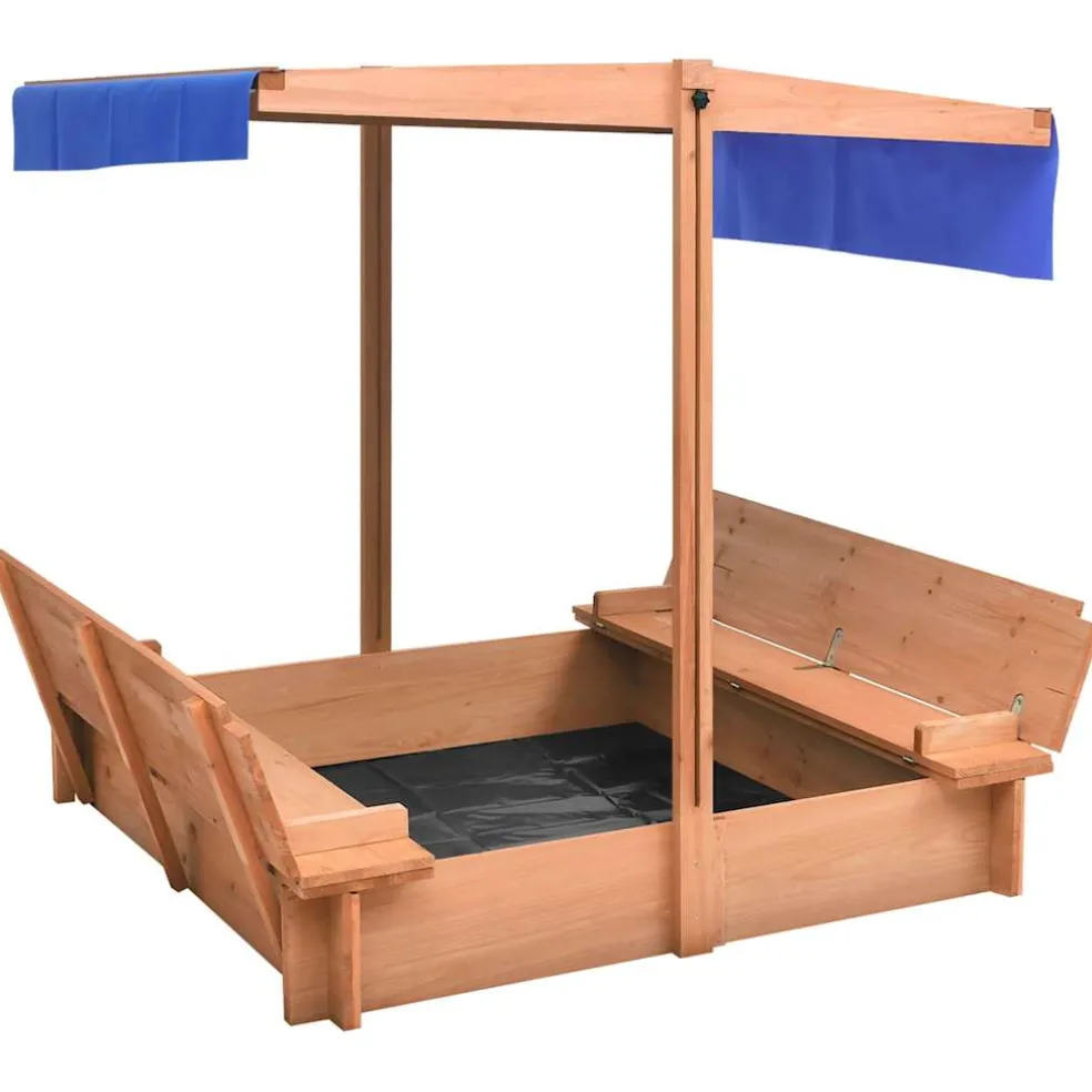 vidaXL Zandbak met dak 112x112x112 cm vurenhout