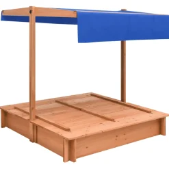 vidaXL Zandbak met dak 112x112x112 cm vurenhout