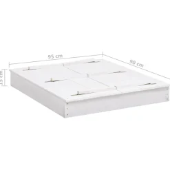 vidaXL Zandbak 95x90x15 cm vurenhout wit