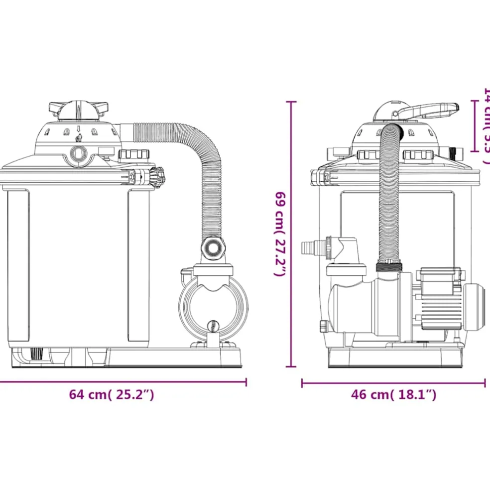vidaXL Zandfilterpomp met timer 550 W 50 L