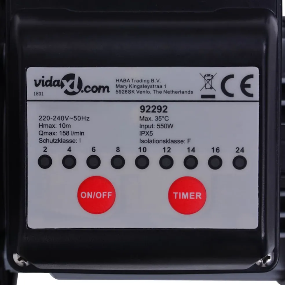 vidaXL Zandfilterpomp met timer 550 W 50 L