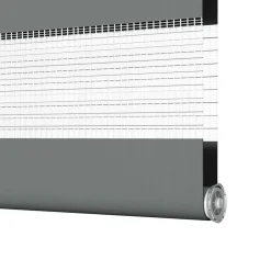 vidaXL Zebra rolgordijn 40x100 cm stofbreedte 35,9 cm donkergrijs