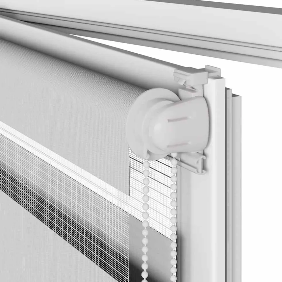 vidaXL Zebra rolgordijn 40x100 cm stofbreedte 35,9 cm lichtgrijs