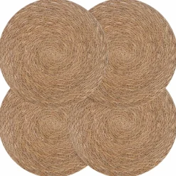 vidaXL Zeegroene placemats 4 st Naturel 100% Zeegras