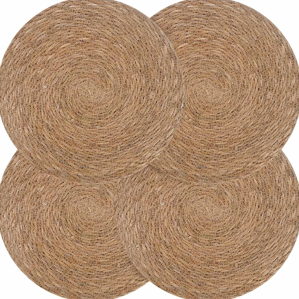 vidaXL Zeegroene placemats 4 st Naturel 100% Zeegras