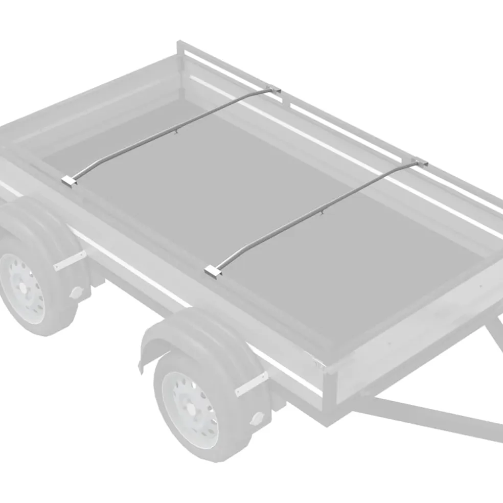 vidaXL Zeildoekbevestiging voor aanhangwagens 2 zilver 102-155 cm
