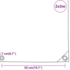 vidaXL Zeil 650g / m² Antraciet 2 x 3 m Canvas met PVC-coating