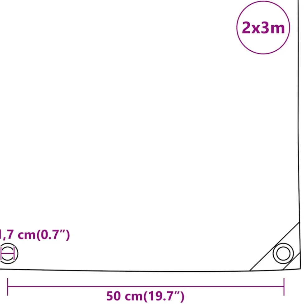 vidaXL Zeil 650g / m² Antraciet 2 x 3 m Canvas met PVC-coating