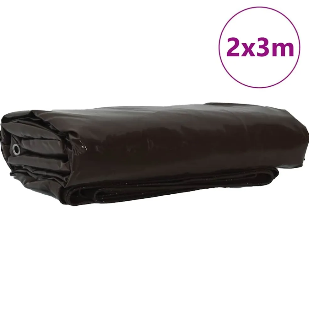 vidaXL Zeil 650g / m² Bruin 2 x 3 m Canvas met PVC-coating