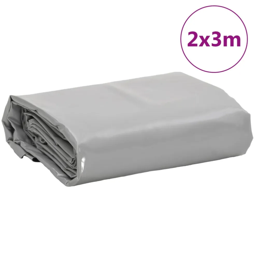 vidaXL Zeil 650g / m² Grijs 2 x 3 m Canvas met PVC-coating