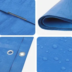 vidaXL Zeil met Oogjes Blauw 2 x 3 m 90 gsm PE