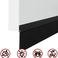 vidaXL Zelfklevende Deurborstels 2 st Zwart 100 cm Aluminium Legering