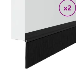 vidaXL Zelfklevende Deurborstels 2 st Zwart 100 cm Aluminium Legering