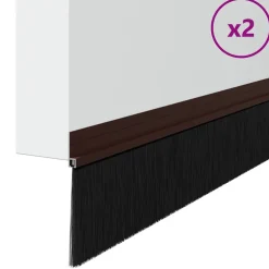 vidaXL Zelfklevende Deurborstels 2 st Bruin 100 cm Aluminium Legering