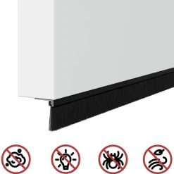 vidaXL Zelfklevende Deurborstels 2 st Zwart 100 cm Aluminium Legering