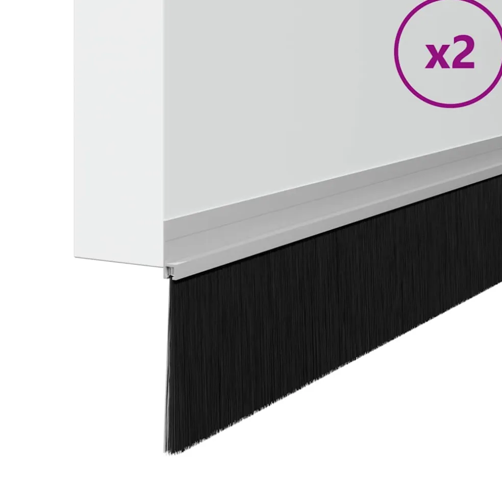 vidaXL Zelfklevende Deurborstels 2 st Zilver 100 cm Aluminium Legering