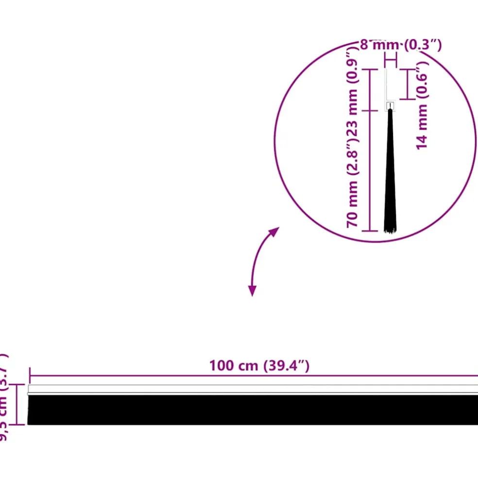 vidaXL Zelfklevende Deurborstels 2 st Zilver 100 cm Aluminium Legering