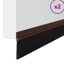 vidaXL Zelfklevende Deurborstels 2 st Bruin 100 cm Aluminium Legering