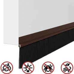 vidaXL Zelfklevende Deurborstels 2 st Bruin 100 cm Aluminium Legering
